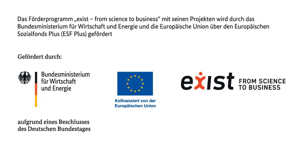 Gefördert durch das Bundesministerium für Wirtschaft und Energie und kofinanziert von der Europäischen Union im Rahmen von EXIST